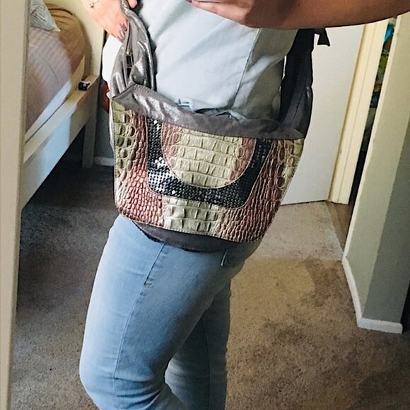 Treesje designer metallic hobo purse shoulder bag - Picture 1 of 8